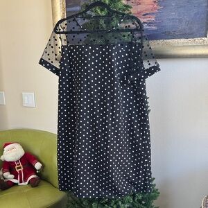 SHEIN Black and White Polka Dot Dress